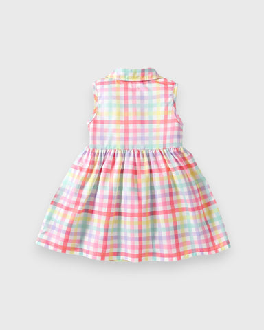 Baby Girl Rainbow Plaid Polo Dress
