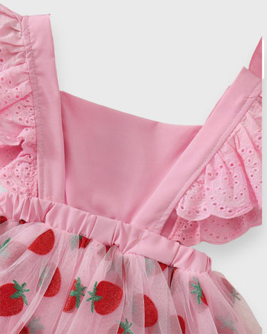 2 Pc Baby Girl Sparkle Strawberry Dress & Hat