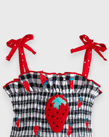 Baby Strawberry Print Cami Jumpsuit