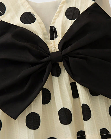 2 Pc Baby Girl Bow Back Polka Dot Tank & Shorts