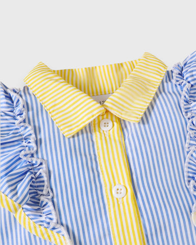 3 Pc Baby Girl Color Block Stripe Set