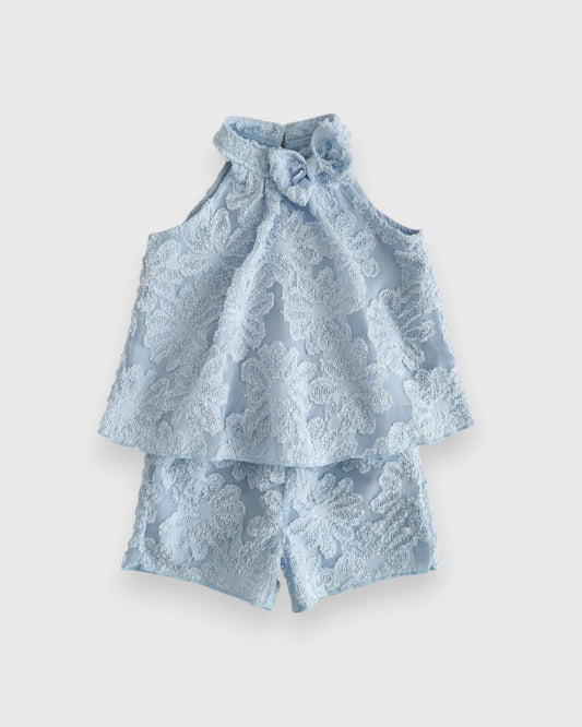 2 Pc Baby Girl Flower Print Halter & Shorts