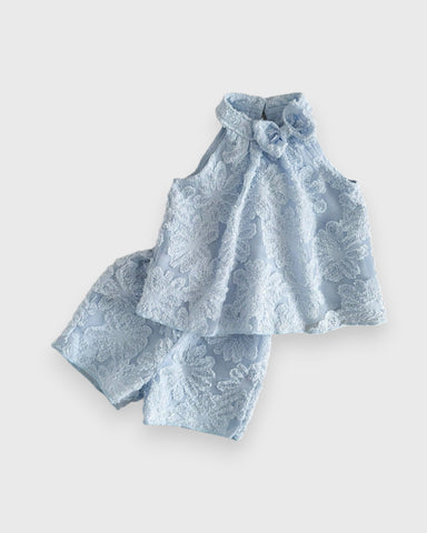 2 Pc Baby Girl Flower Print Halter & Shorts