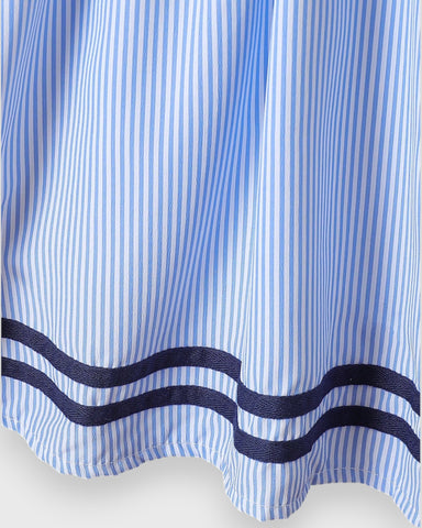 Girls Stripe Sleeveless Polo Dress w/ Shawl Scarf