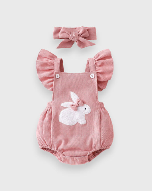 Baby Girl Easter Bunny Corduroy Bodysuit