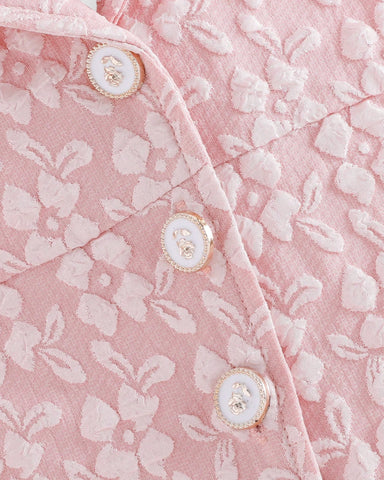 2 Pc Baby Girl Brocade Textured Fabric Romper
