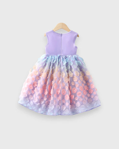 CL-Toddler Girl Mesh Ombre Flower Dress