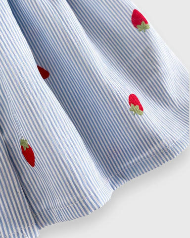 2 Pc Baby Girl Stripe Strawberry Dress w/ Bucket Hat