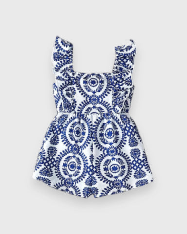 Baby Girl Parisian Print Summer Romper