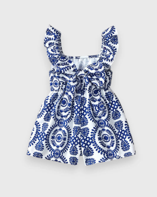 Baby Girl Parisian Print Summer Romper