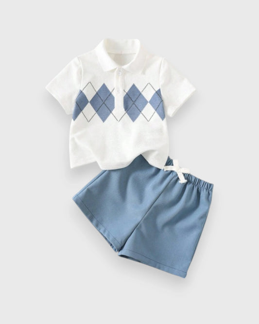 Baby Boy Argyle Polo & Shorts Set