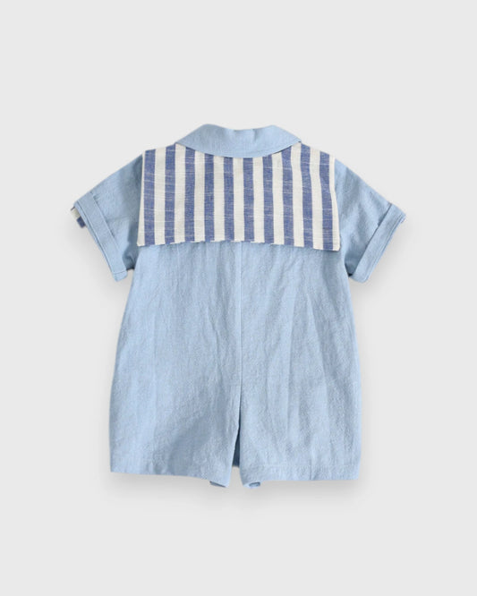 Baby Boy Short Romper w/ Shawl