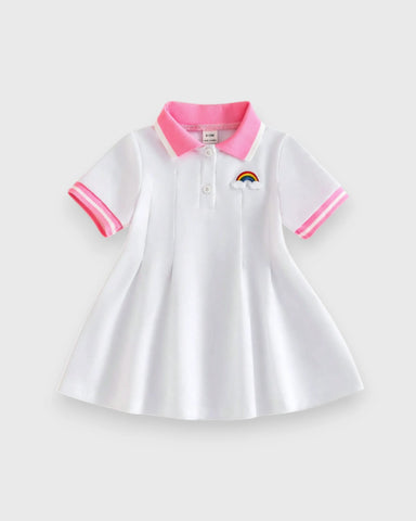 Baby Girl Patch Pleat Polo Dress