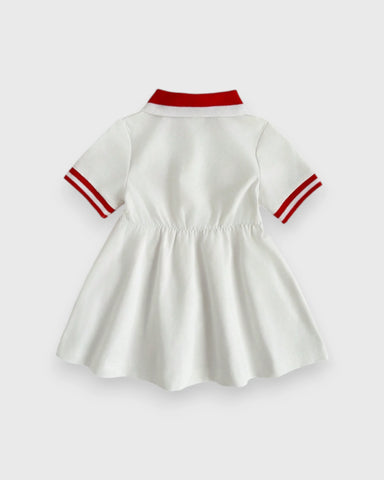 Baby Girl Patch Pleat Polo Dress