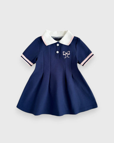 Baby Girl Patch Pleat Polo Dress
