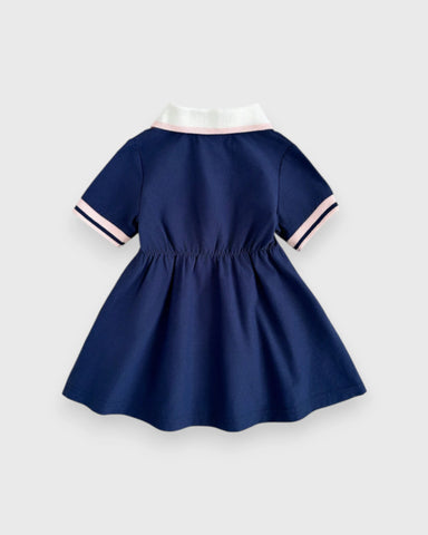 Baby Girl Patch Pleat Polo Dress