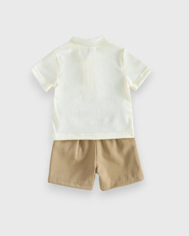 Baby Boy Quarter Button Tee & Shorts Set