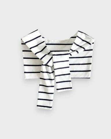 3 Pc Baby Boy Stripe Tee, Overall & Shawl Set