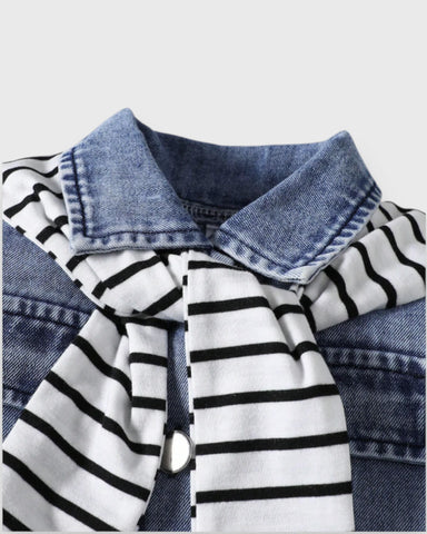 Baby Boy Denim Romper w/ Shawl