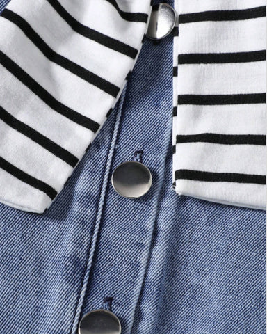 Baby Boy Denim Romper w/ Shawl