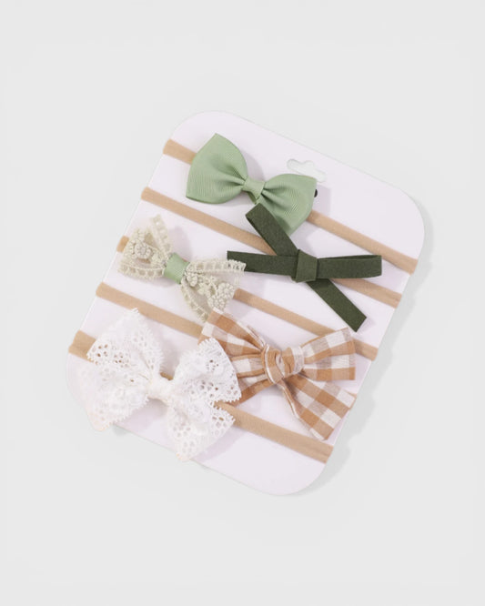 5 Pc Flower & Bows Headband Set