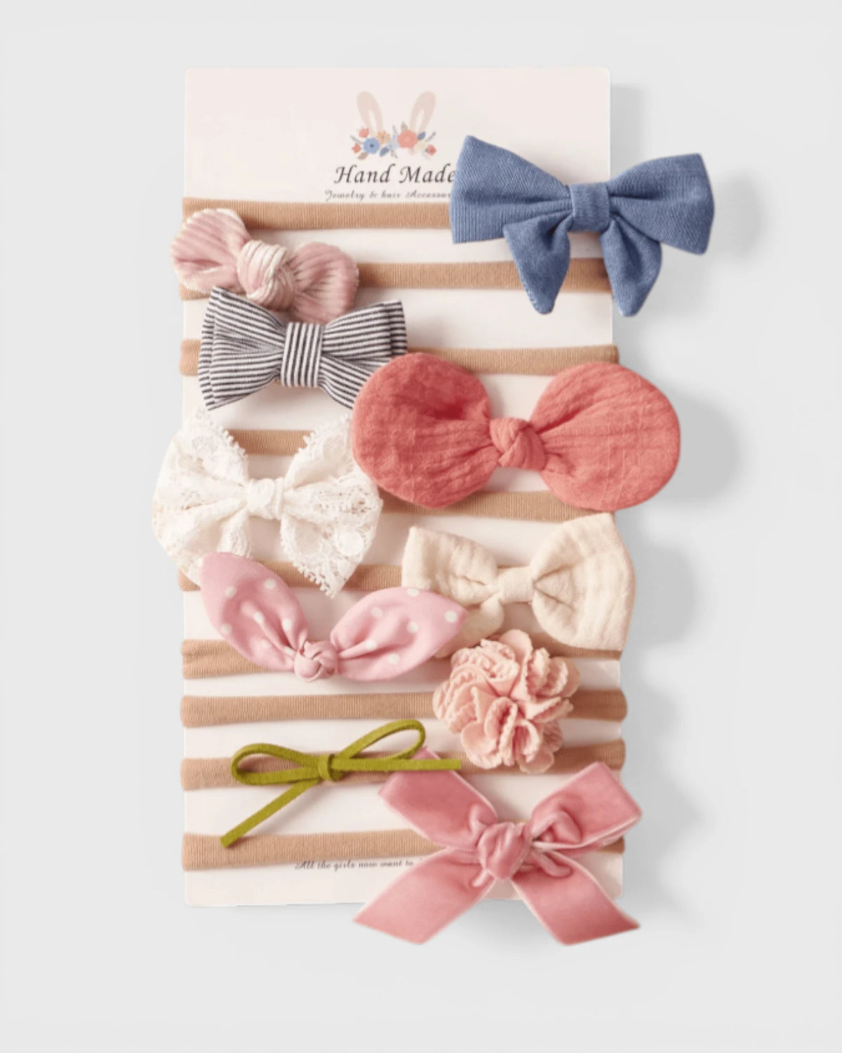 10 Pc Baby Girl Bows & Flower Headband Set