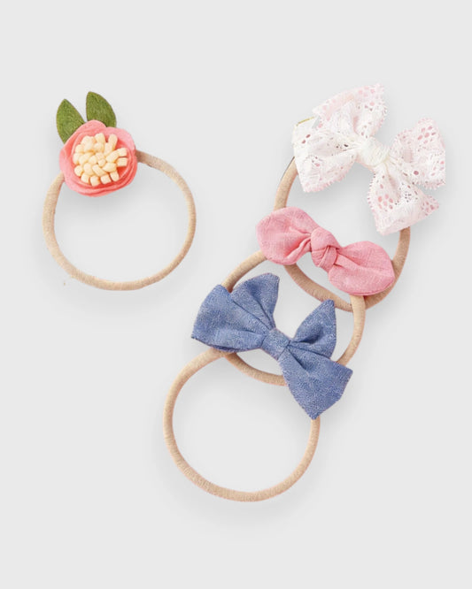 10 Pc Baby Girl Mini Bows Headband Set