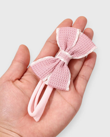 8 Pc Pink Soft Elastic Bow Decor Headband