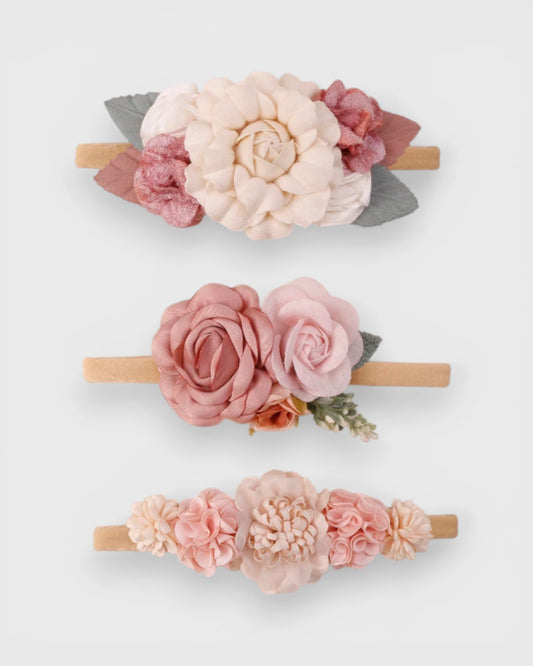 3 Pc Baby Girl Flower Headband