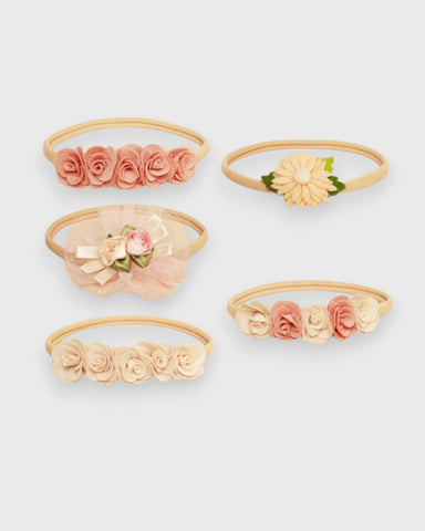 5 Pc Flower Roses Baby Girl Headband