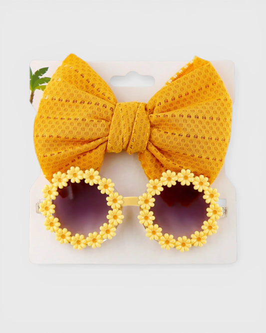 2 Pc Baby Girl Flower Circle Sunglasses & Headband