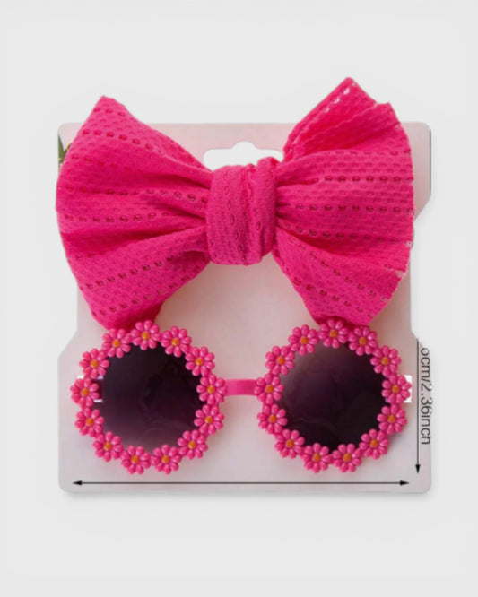 2 Pc Baby Girl Flower Circle Sunglasses & Headband