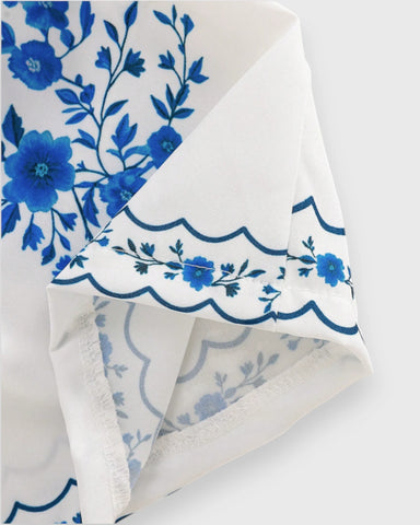 2 Pc Baby Girl Light Weight Vacay Print Dress & Hat Set