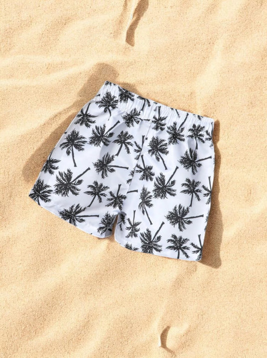 Baby Boys Palm Tree Print Swim Shorts