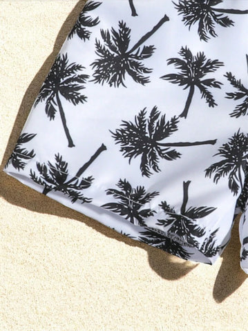 Baby Boys Palm Tree Print Swim Shorts