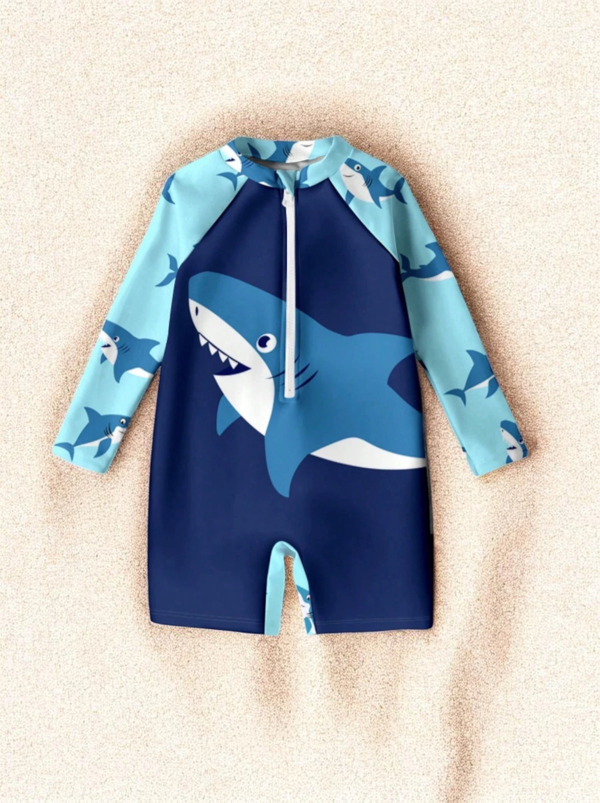 Boys Shark Print Romper Swimsuit