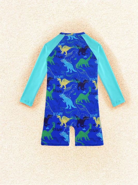 Boys Dinosaur Print Romper Swimsuit