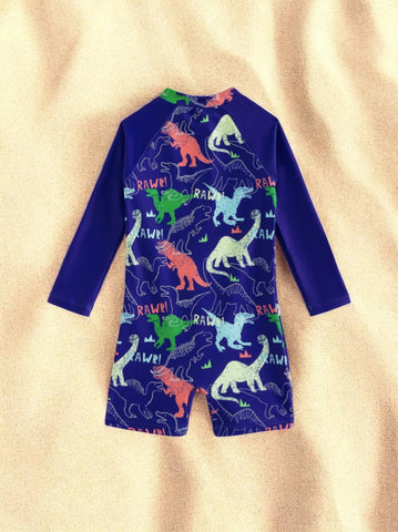 Boys Dinosaur Print Romper Swimsuit