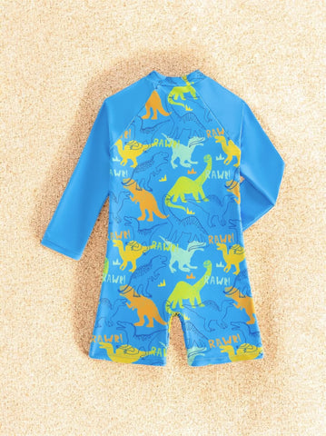 Boys Dinosaur Print Romper Swimsuit