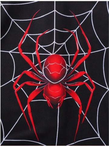 Boys Spider Print Romper Swimsuit