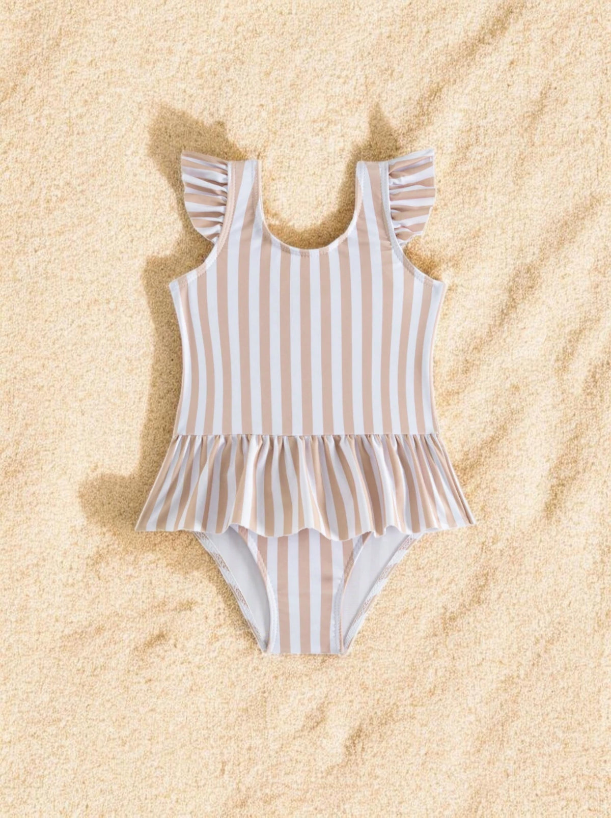Baby Girls One Piece Vertical Stripe Swimsuit