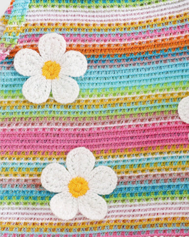 2 Pc Baby Girl Patterned Fabric Crop Top & Flare Pants Set