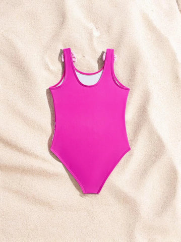 Girls Swan One Piece Swimsuit
