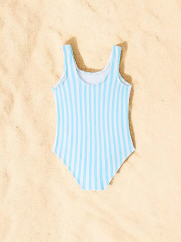 Girls Swan One Piece Swimsuit