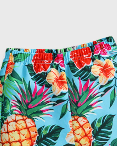 2 pc Baby Boy Pineapple Hawaiian Shirt Set