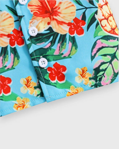 2 pc Baby Boy Pineapple Hawaiian Shirt Set