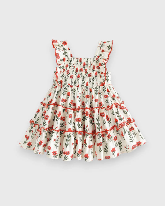 Baby Girl Tiered Poppy Flower Dress