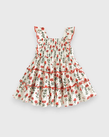 Baby Girl Tiered Poppy Flower Dress