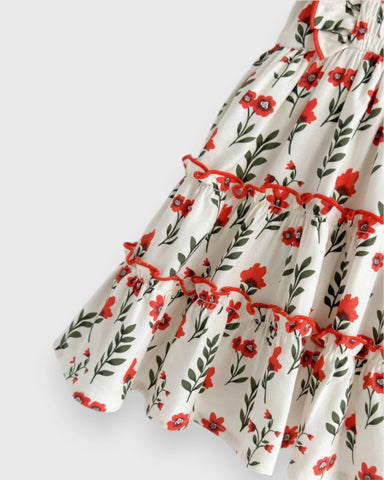 Baby Girl Tiered Poppy Flower Dress