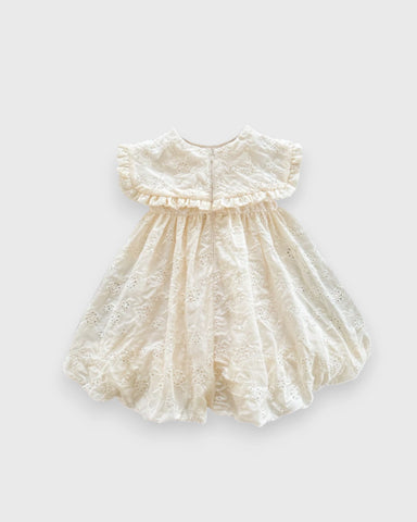 Baby Girl Lace Eyelet Triangle Collar Dress